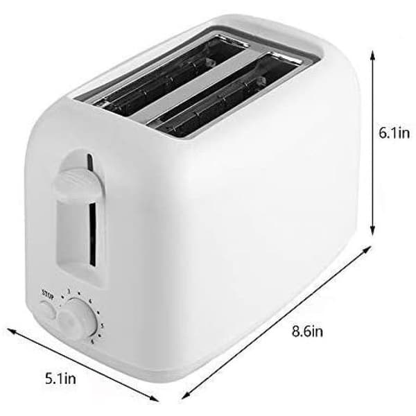 Jroyseter 2-skive brødrister, bærbar husholdning 800W med 7 temperaturindstillinger