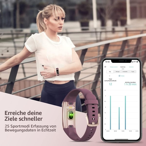 SmartWatch for kvinner og menn med 1,10 tommers AMOLED berøringsskjerm