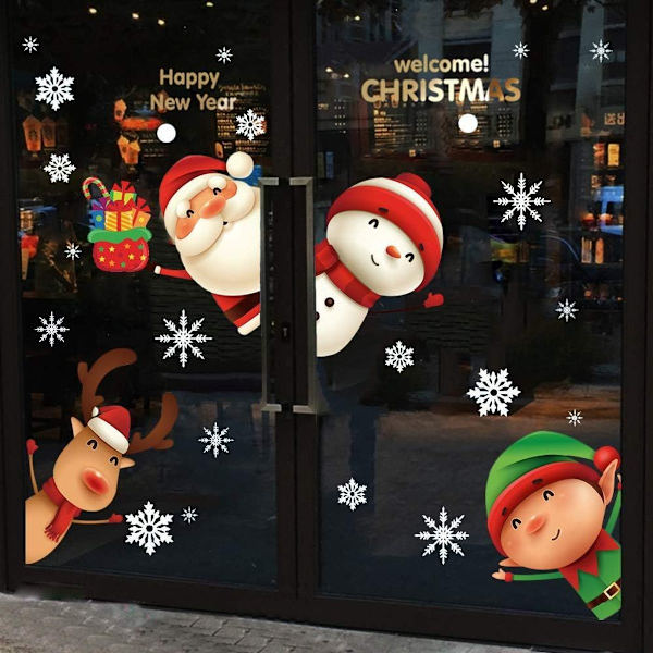 Joulu lumikide ikkunatarrat lasille, joulu tarrat, koristeet KLB