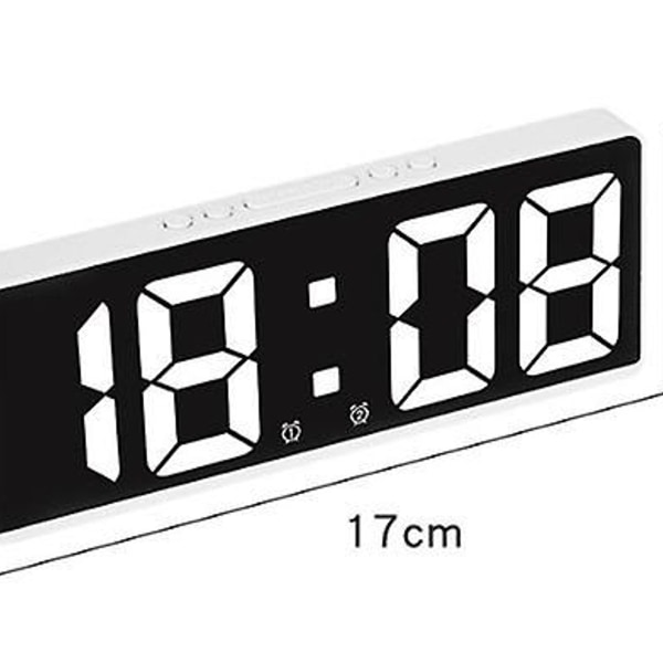 Stor LED-display för sovrum: elektrisk väckarklocka med snooze-funktion