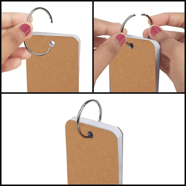 Små indexkort i vitt kraftpapper med ringpärm (12