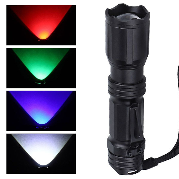 LED-ficklampa, färgat ljus, bärbar, hög ljusstyrka KLB