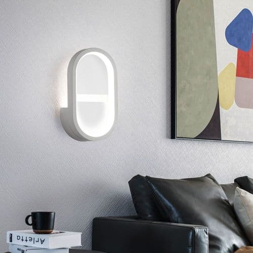 LED mini vegglampe dimmbar innendørslys aluminium hvit