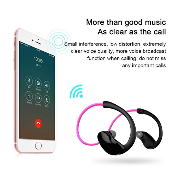 Bluetooth-hörlurar Svettåliga Bluetooth Rosa