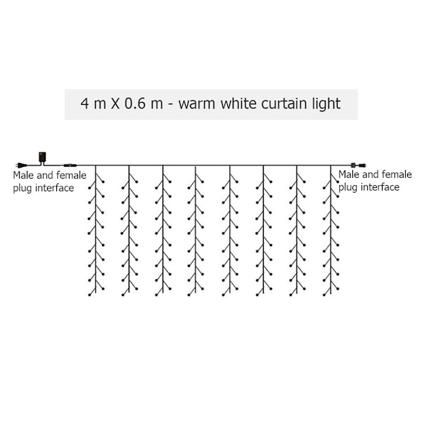 Joulu LED-verho jääpuikko-tähtivalot 220V LED-juhlat 96 LEDiä KLB