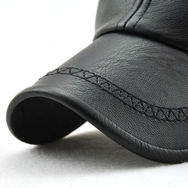 Herr Läder Basebollkeps Justerbar Kepssport Mössa Mössa Flat Cap-Deep Coffee-