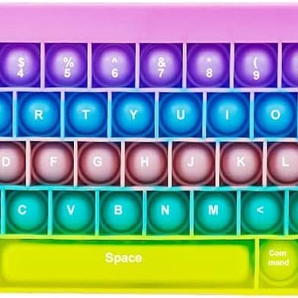Pop It Fidget, Trykk Pop Boble Fidget Sensorisk Regnbue KLB