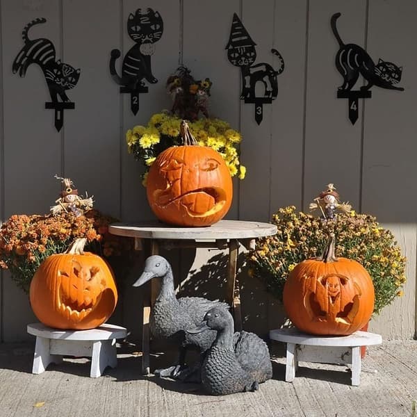 Halloween Sorte Kat Have Stakitter 4 Pak Kat Silhuet Have Stakitter