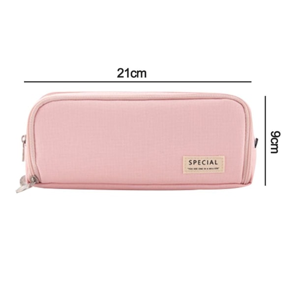 Large 3 Compartment Large Capacity Pencil Case Pink KLB