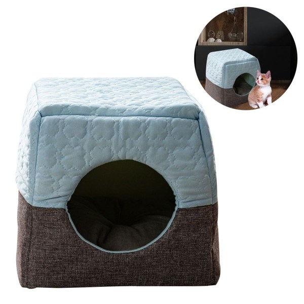 Pet Nest & Sofa Bed, Foldable Non-Slip for Dogs Light blue KLB