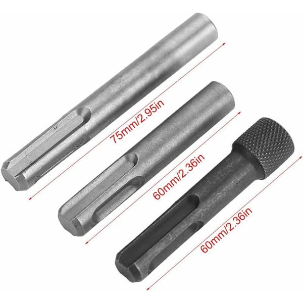 3 stk SDS 1/4\" adaptersett sekskantskrutrekker socket adapter converter for hammer drill bit KLB