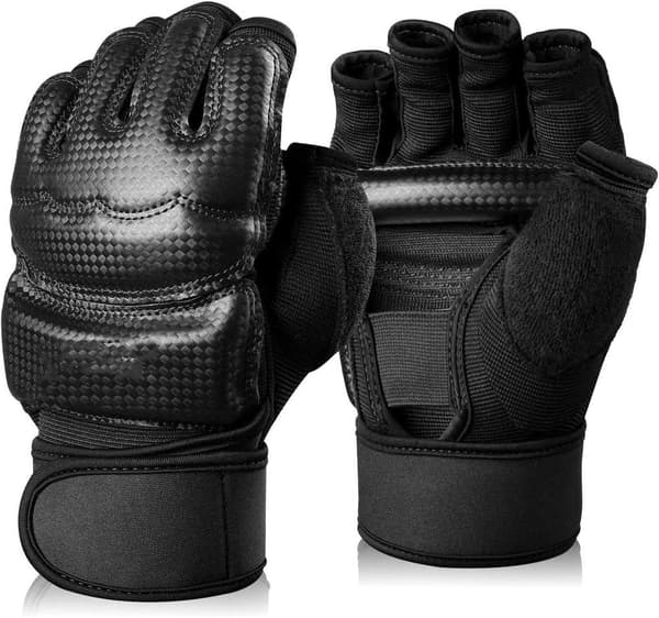 Inre Boxhandskar Muay Thai Tränings Elastiska Boxningsbandage Svart Small