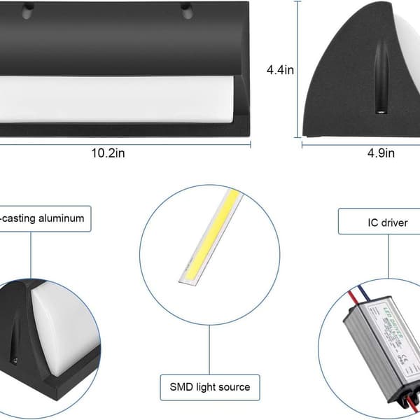 Utomhusvägglampa med rörelsesensor, modern inomhus/ KLB