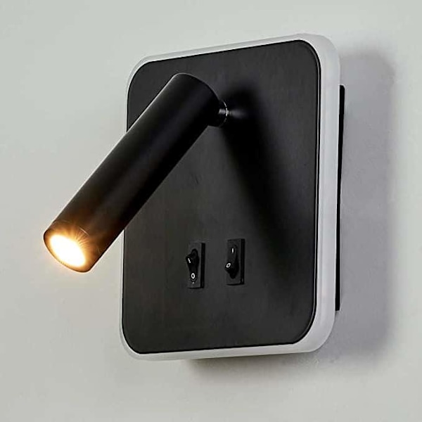 Hvid sengelampe indendørs H Tel væglampe seng væglamper gang væglampe med afbryder/11W LED COB + 9W SMD/360 graders rotation varm 13CM