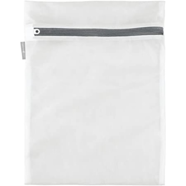 Mesh-vaskepose med innebygd glidelås for ømfintlige ting, Medium, 12""x16"",Hvit