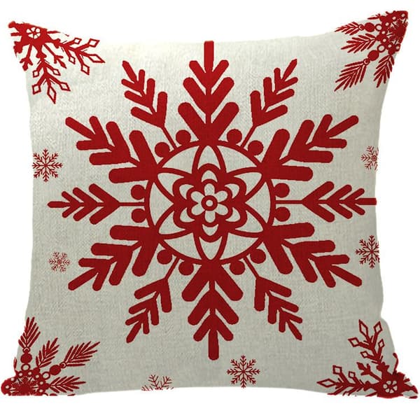 Set med 4 jul örngott älg snögubbe kuddfodral heminredning 45x45 cm(A)
