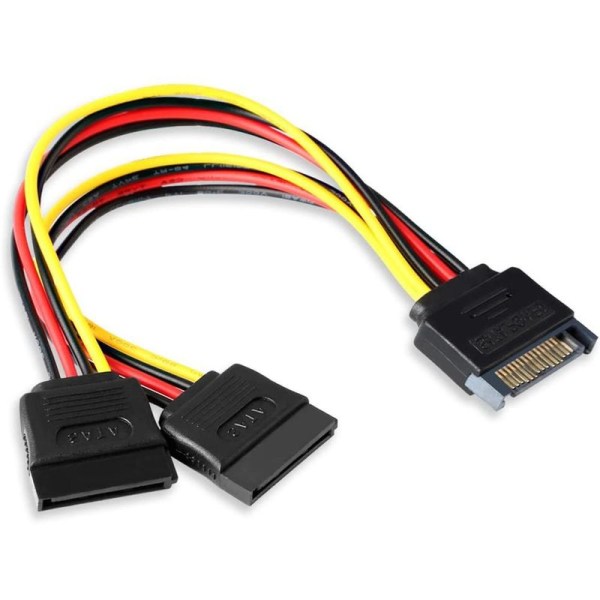 SATA 15-pin strømkabel, kabeloppretting SATA 15-pin hann til