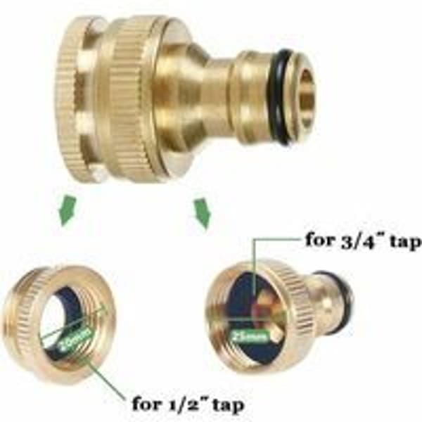2 stk. Messinghavehane-fittings til vandrør KLB