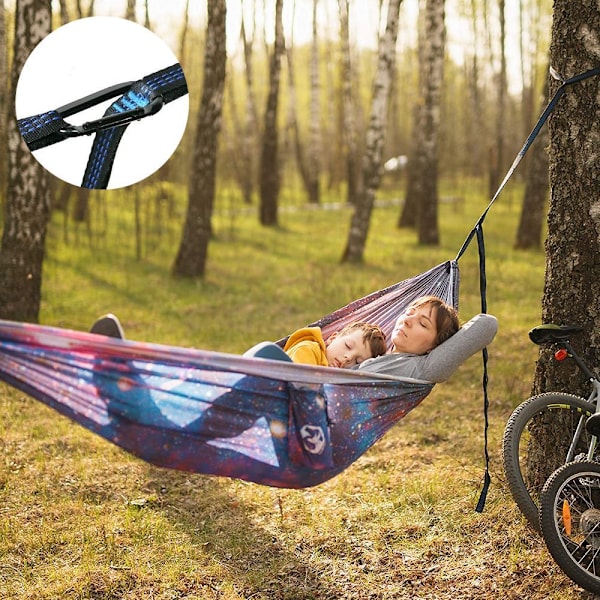 1 par hängande remmar för hammockfäste, trädremmar med 14 öglor 280