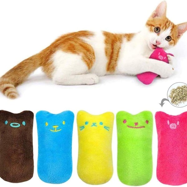 Catnip plyslegetøj Pakke med 10 plys tommelfingerformet kattelegetøj KLB