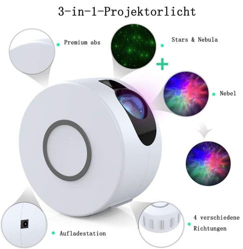Stjernehimmelprojektor, LED-projektor stjernelys barnerom nattlys, stjerne
