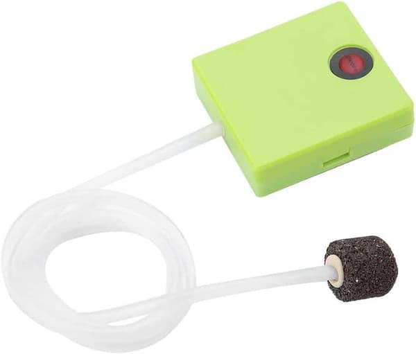 Akvarieluftpump Bärbar Batteridriven Luftpump med Luftstein och Slang Akvarium och Hydroponik