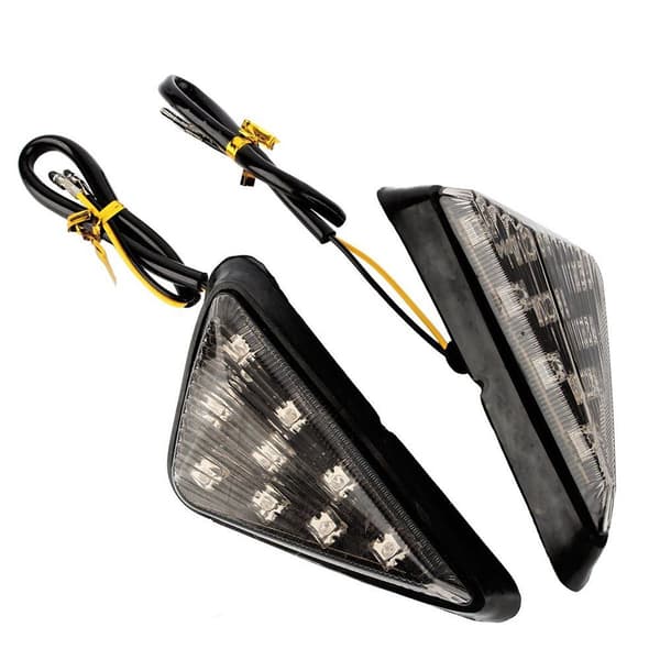 2x blinkers, gula LED-indikatorlampor, 12V triangulära stroboskopmarkeringar,