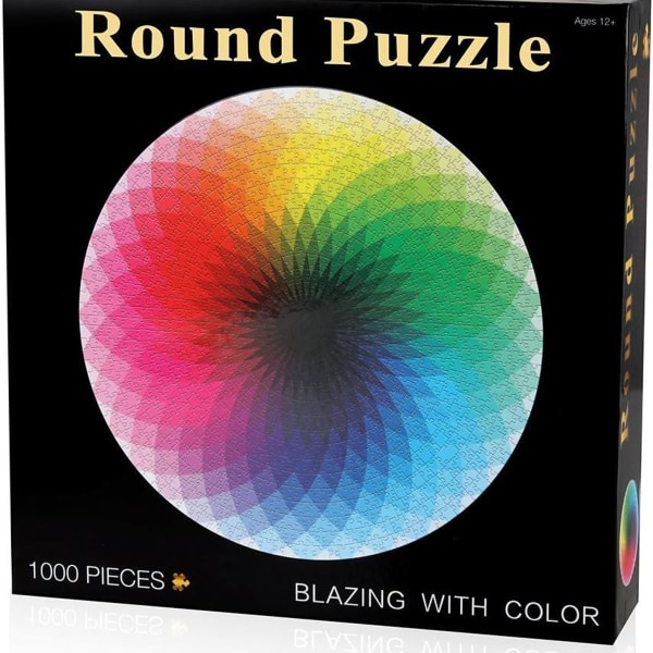 Coogam 1000 stykker rundt puslespil Creative Rainbow Svært stort puslespil KLB
