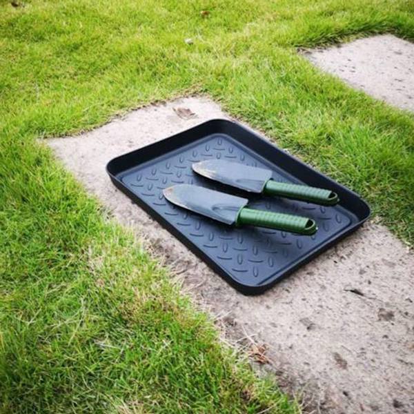 Set med 3 skoställ skodroppbricka tillverkad av plast liten skomatta KLB