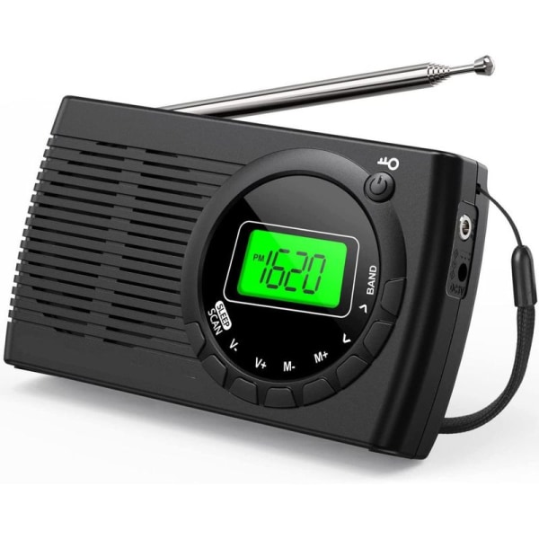 Liten radio, batteridrevet FM/AM/SW, bærbare miniradioer