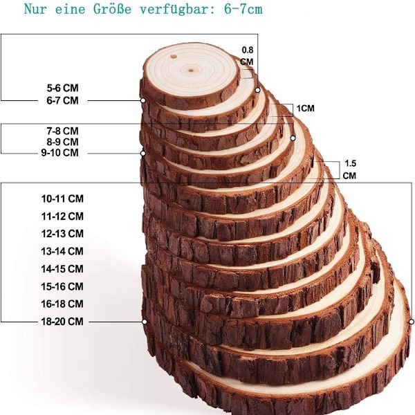 Träskivor 30 st träskivor 6-7 cm Oavslutade träcirklar KLB