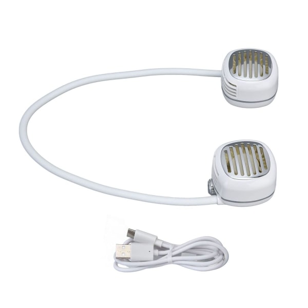 USB oppladbar bladløs halsvifte (hvit)