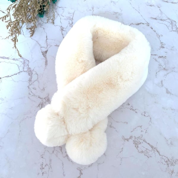 Fleece Halsduk för Pojkar och Flickor, Varm Vinter Halsduk för Barn, Vit