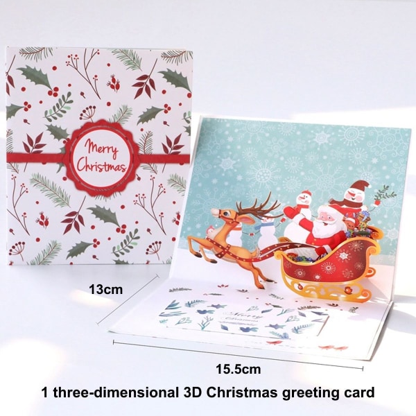 Happy Holidays pop-up cards - handmade 3D holiday greetings,