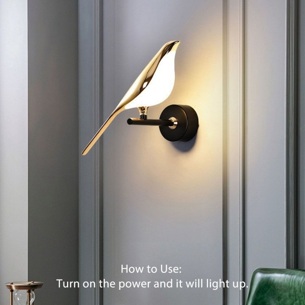 Fåglar Vägglampa Fågel Figur LED Ljus Modern Stil för Hem KLB