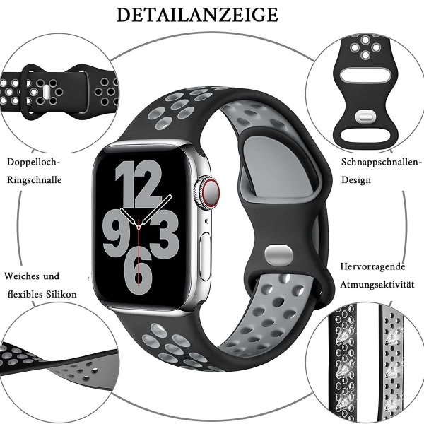 Sports bracelet compatible with Apple Watch strap, breathable