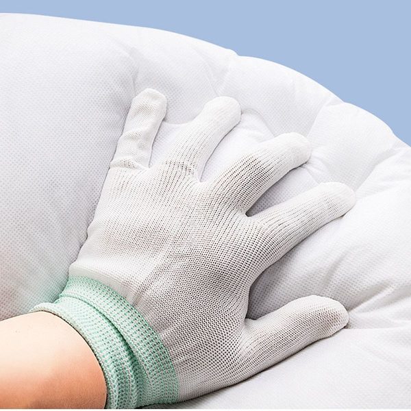Amning, flaskmatning, baby support | med marinblå fjäderblad KLB