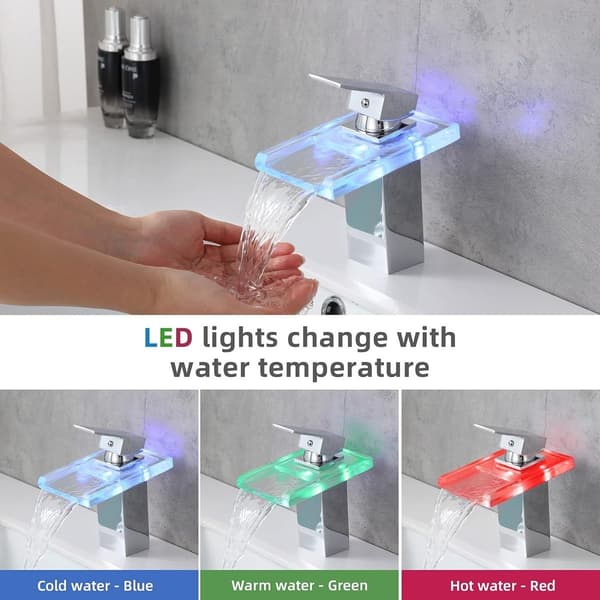 Badkran med LED-foss, badkran KLB