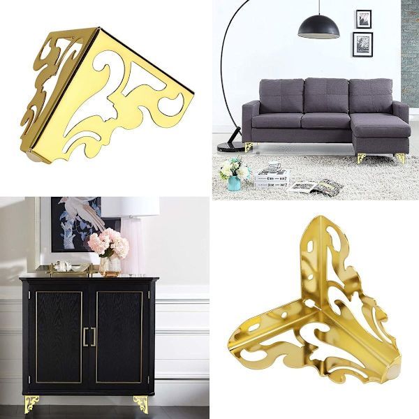 12cm Metal Sofa Ben 4 Stykker Moderne Møbelfødder Sofa Møbler Riser Fødder