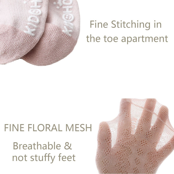 Par Babyflickor Knähöga Strumpor Toddler Båge Mesh Långa Strumpor M KLB