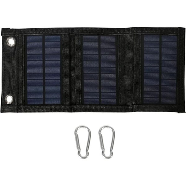 8W Foldable Solar Charger Outdoor Waterproof Solar Panel Polysilicon Solar Panel with 5V USB Ports for iPhone iPad Samsung Galaxy ect KLB