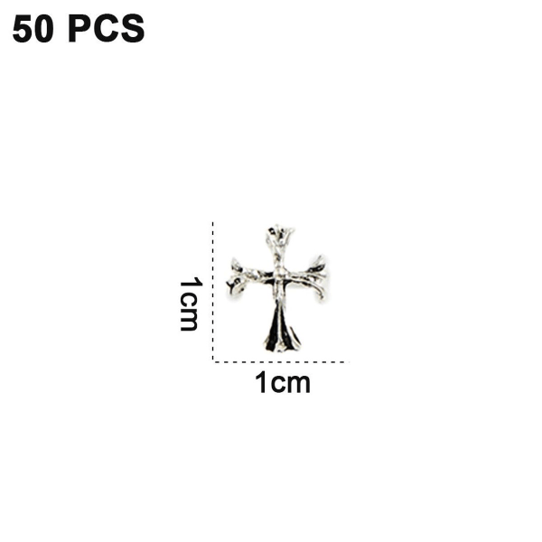 3D Punk Nail Art Strap Hopea Vintage Chrome Metal Risti Muoto9 KLB