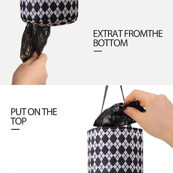 2-pack plastpåshållare, shoppingpåshållare, sopsäckar, svart