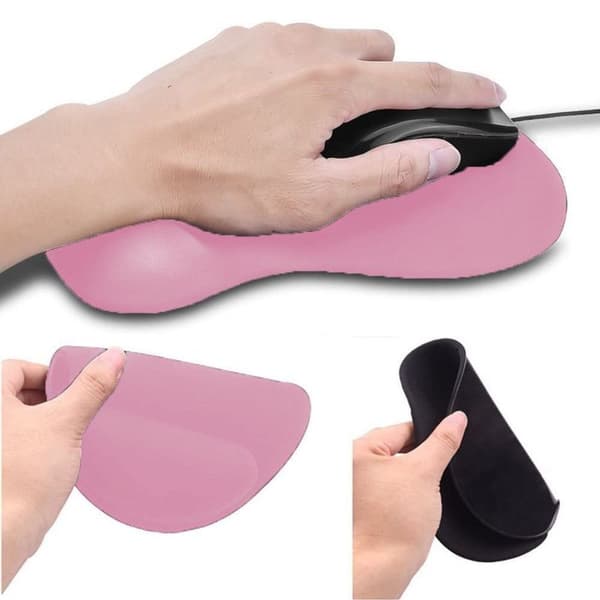 Musemåtte Memory Foam Håndledsstøtte Ergonomisk Skridsikker Mus Pink