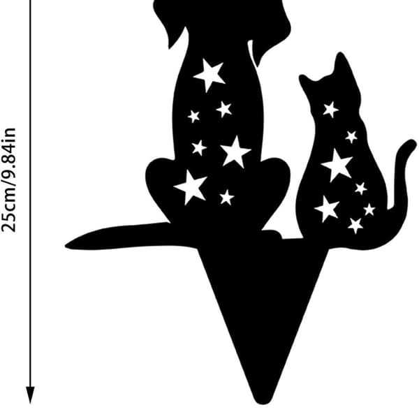 Metal kattehavefigur, metal sort kat silhuet, KLB