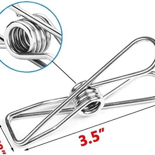 Klesklyper i rustfritt stål 8,5 cm klesklyper for håndklær, klær,