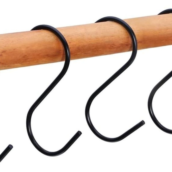 20-pack svarta S-formade krokar S-formade hängande krokar S-formade krokar S-formade hängare krokar kök KLB
