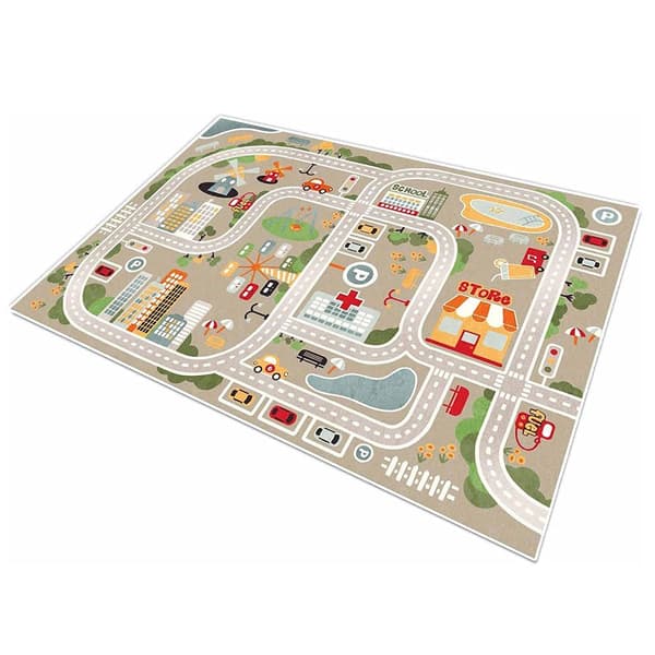 Capslpad Barnetepper, Lekematte for Barn, Bygate 160 x 100 cm, Barn
