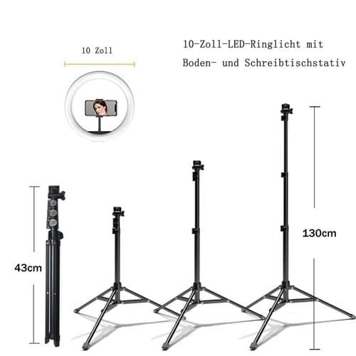 Ringlys med Stativ, Selfie Ringlys med 157 cm Stativ til