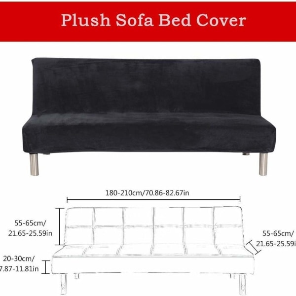 Armless Sofa Cover Stretch Sovesofa Beskytter Elastik